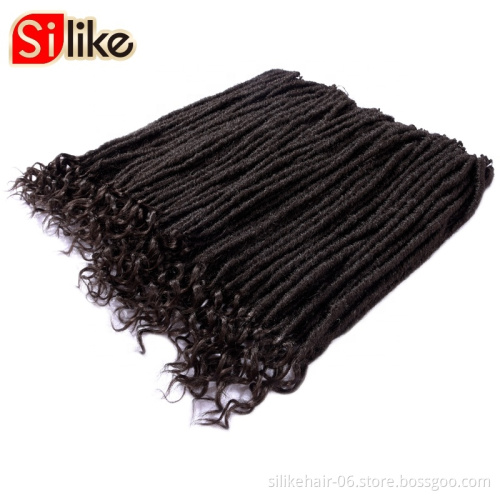 New Wavy Goddess Ombre Faux Locs Curly  crochet braids fire retardant fiber material locs soft dreads braids for black women